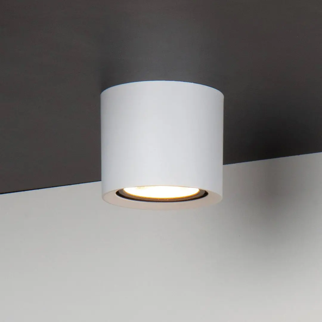 Lucide Deckenspot Fedler, weiß, Metall, Ø 12 cm, dim-to-warm, GU10