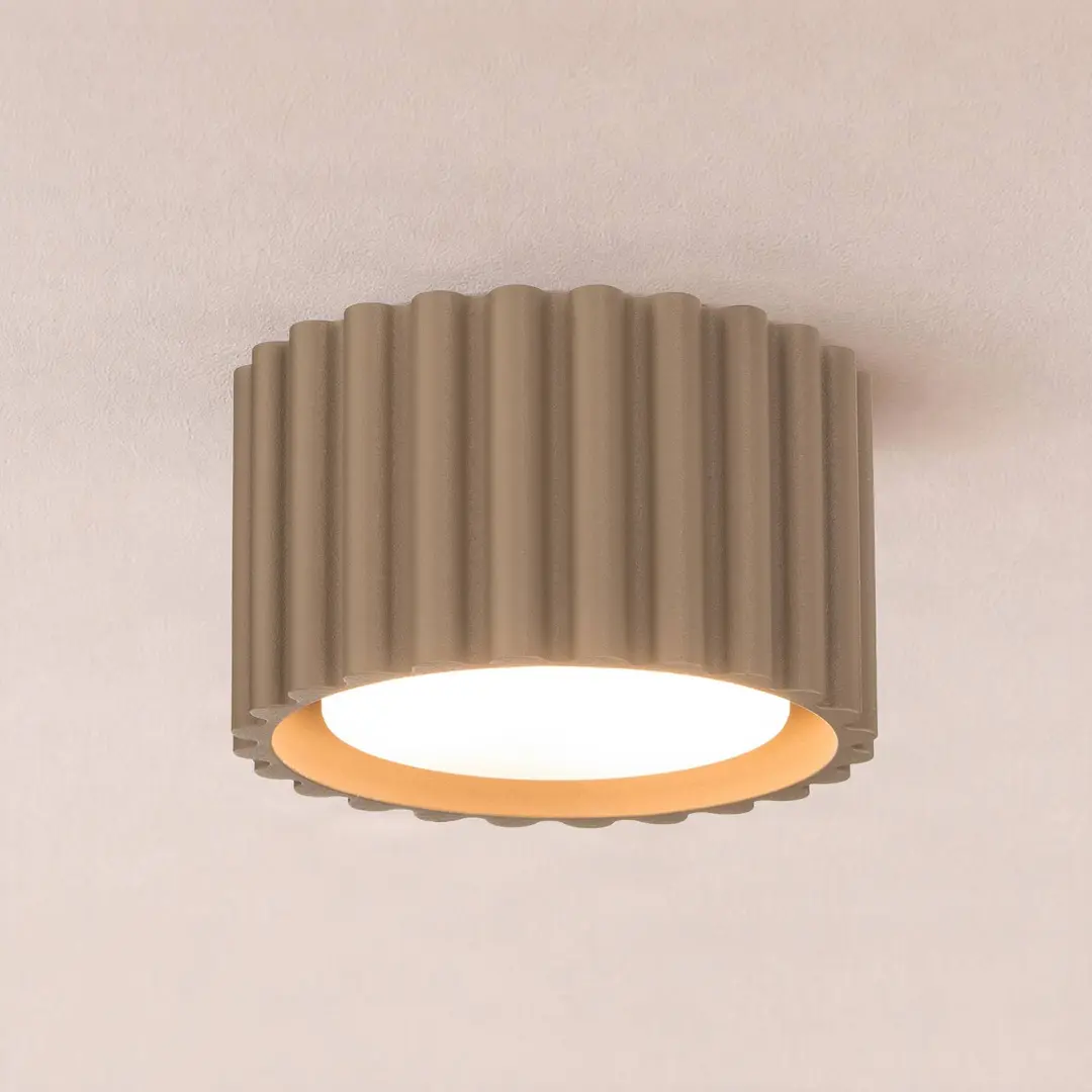 SOLLUX LIGHTING Deckenleuchte Aura 1, taupe, 1-flammig, Ø 10 cm, GX53