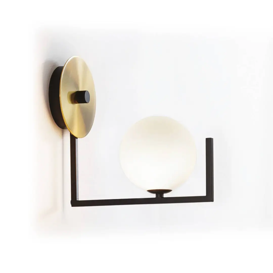 Ideal Lux Wandlampe Birds, schwarz/messing Höhe 25 cm Metall