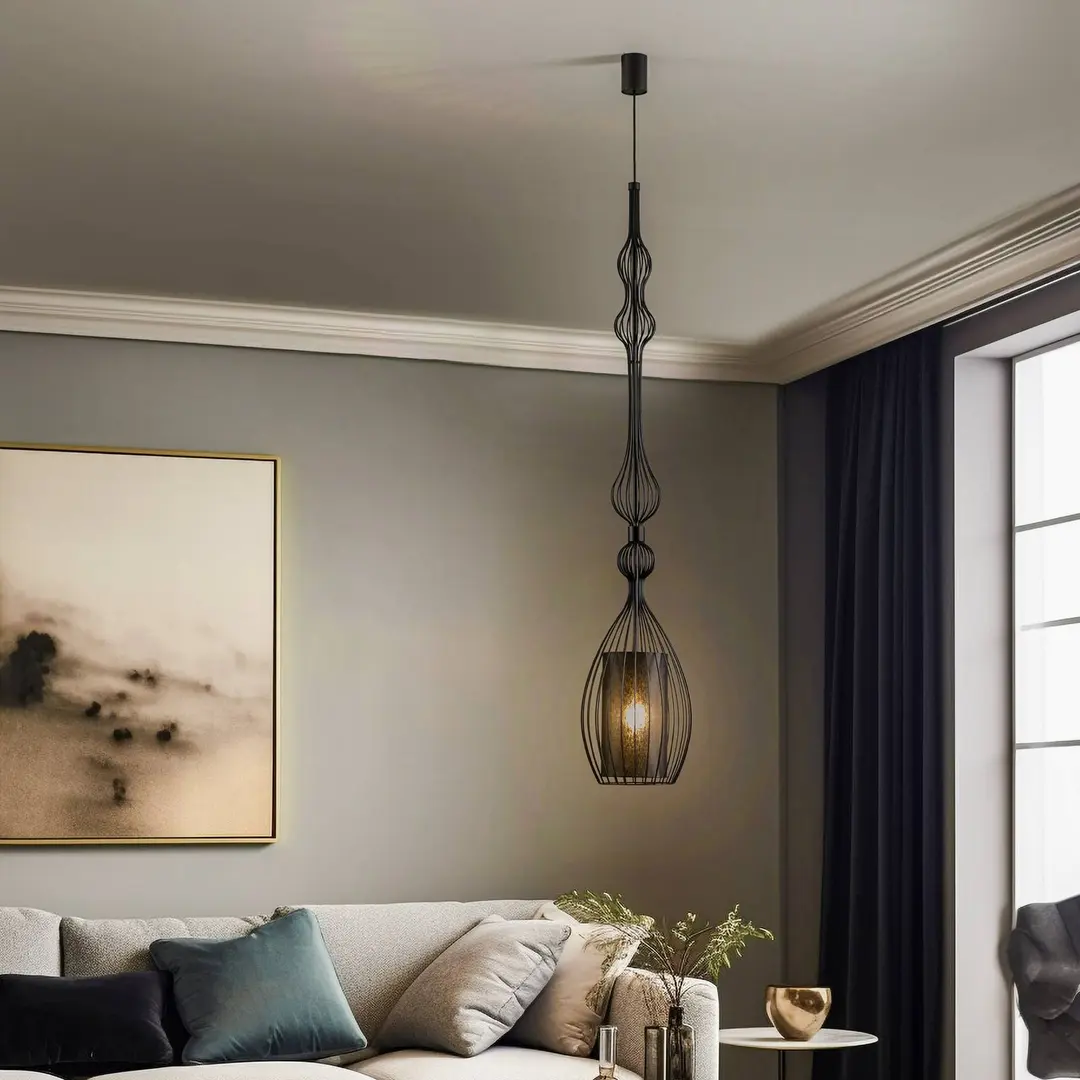Nowodvorski Lighting Pendelleuchte Abi L in langer Form, schwarz