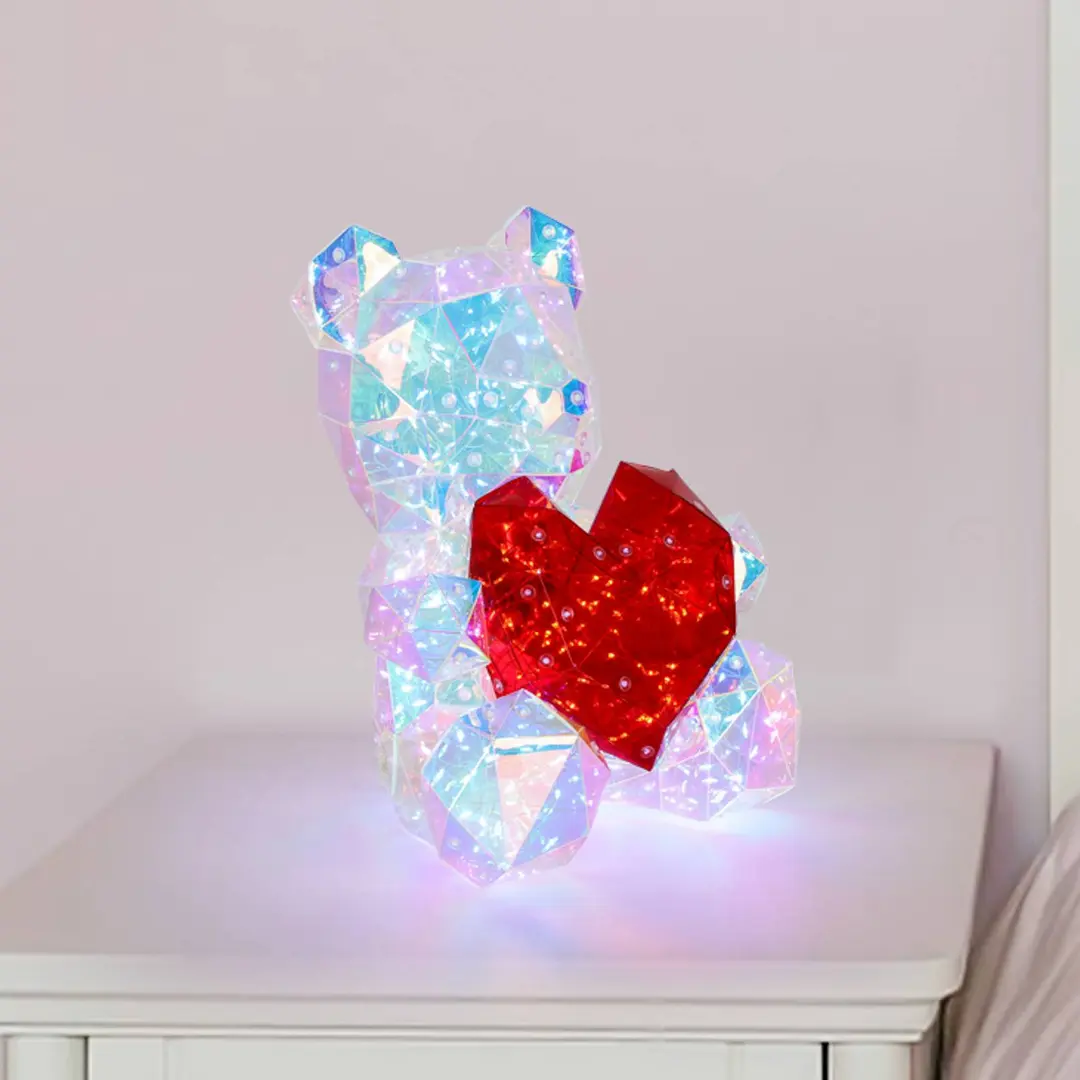 Globo LED-Kinderzimmer-Tischlampe Brondar Bär, rot, Höhe 32 cm