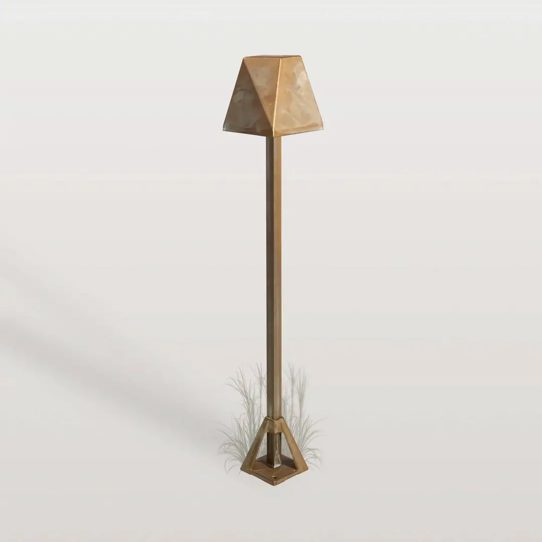 Moretti Luce LED-Sockelleuchte Silva Edge, Höhe 50 cm, messing antik