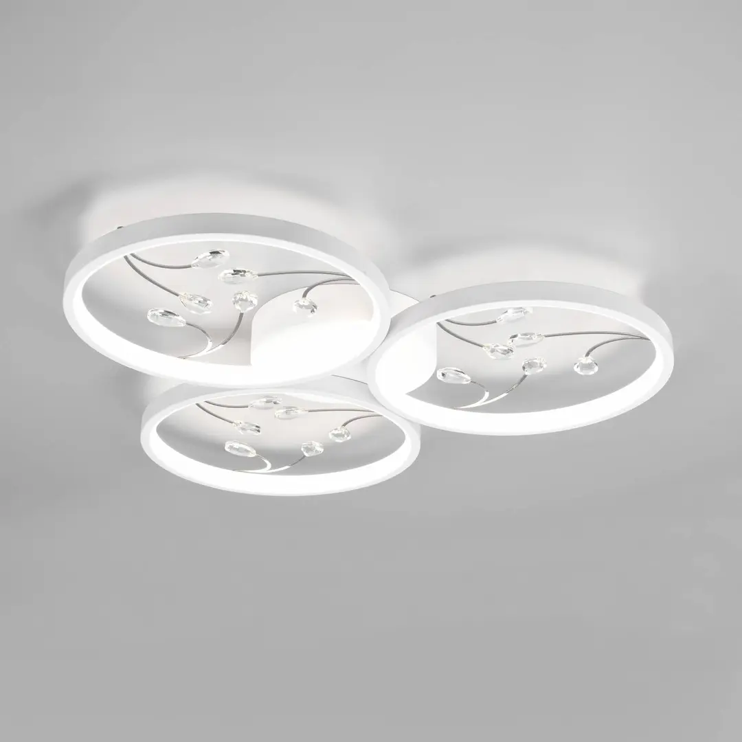 Trio Lighting LED-Deckenlampe Groovy dreiflammig weiß 4.000K