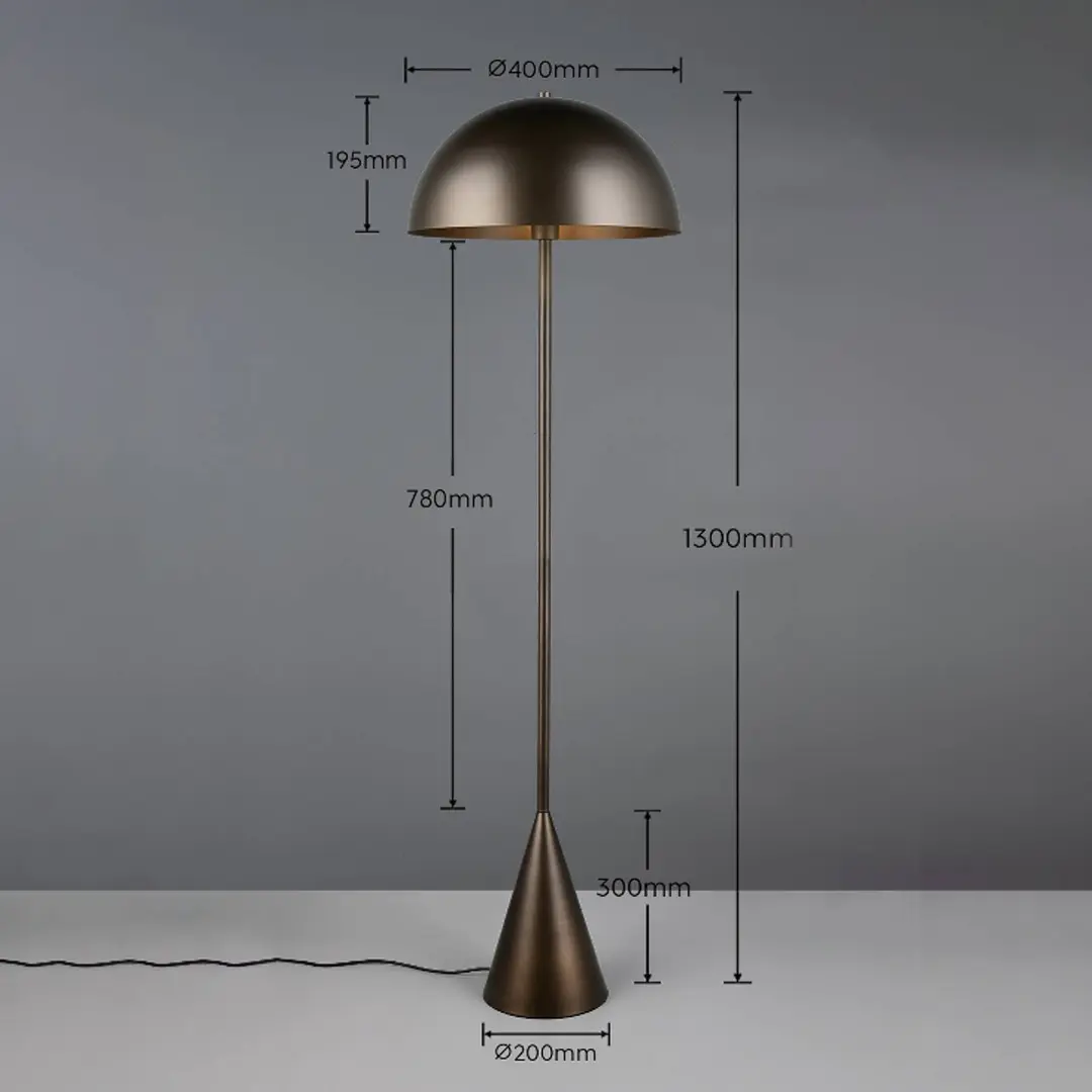 Trio Lighting Stehleuchte Alfie, platinfarben, Höhe 130 cm, Metall, E27