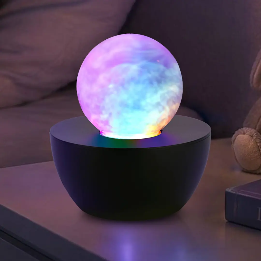 Briloner LED-Tischleuchte Fog, schwarz/klar, RGB-Farbwechsel, Ø 12 cm