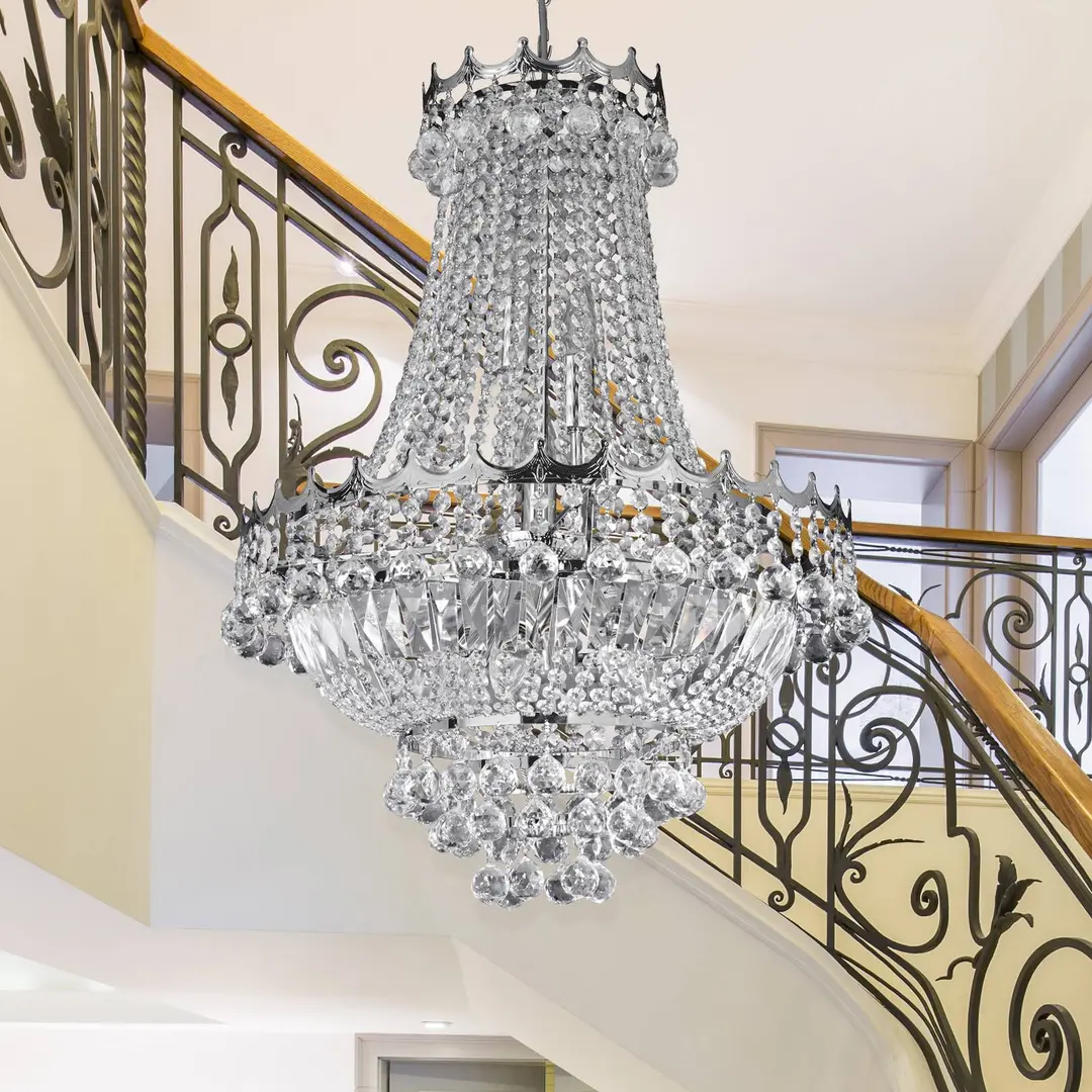 Searchlight Kristall-Kronleuchter Versailles chrom 55 cm
