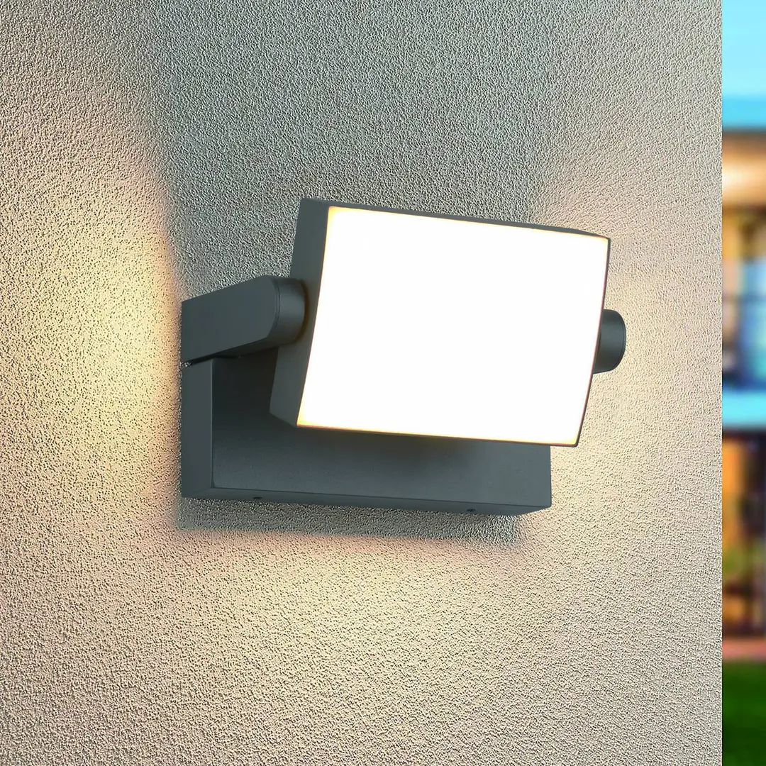 Trio Lighting LED-Außenwandleuchte KANSAS, anthrazit, Breite 20 cm, IP54