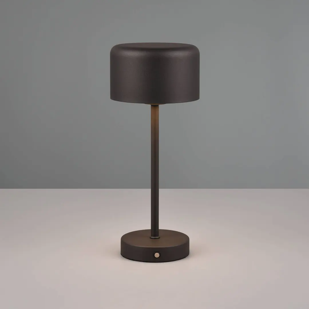 Reality Leuchten LED-Akku-Tischleuchte Jeff, schwarz matt, Höhe 30 cm, Metall