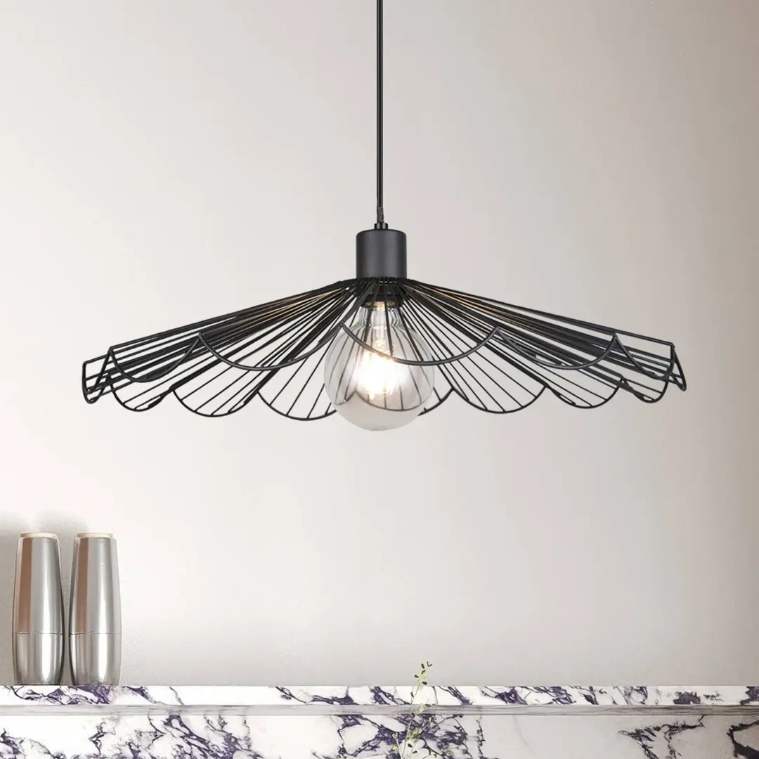 Reality Leuchten Pendelleuchte Margarita, Ø 50 cm, schwarz, E27, Metall