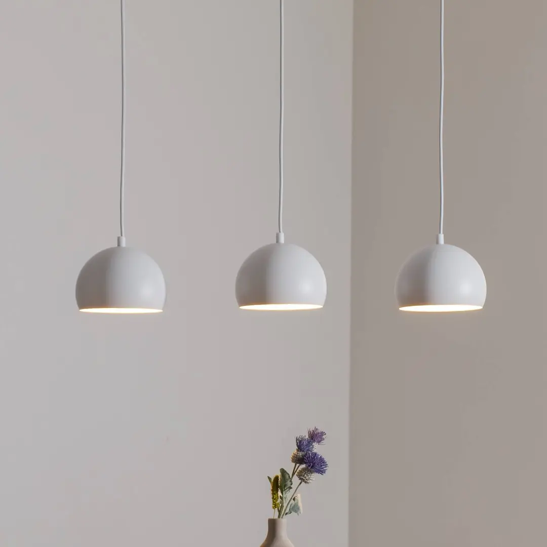 Luminex Hängelampe Sool, weiß, Länge 65 cm, 3-flammig, Metall, E27