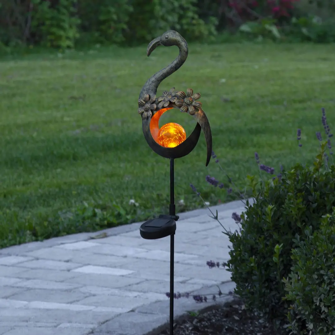 STAR TRADING LED-Solarleuchte Melilla Bird in Flamingo-Form