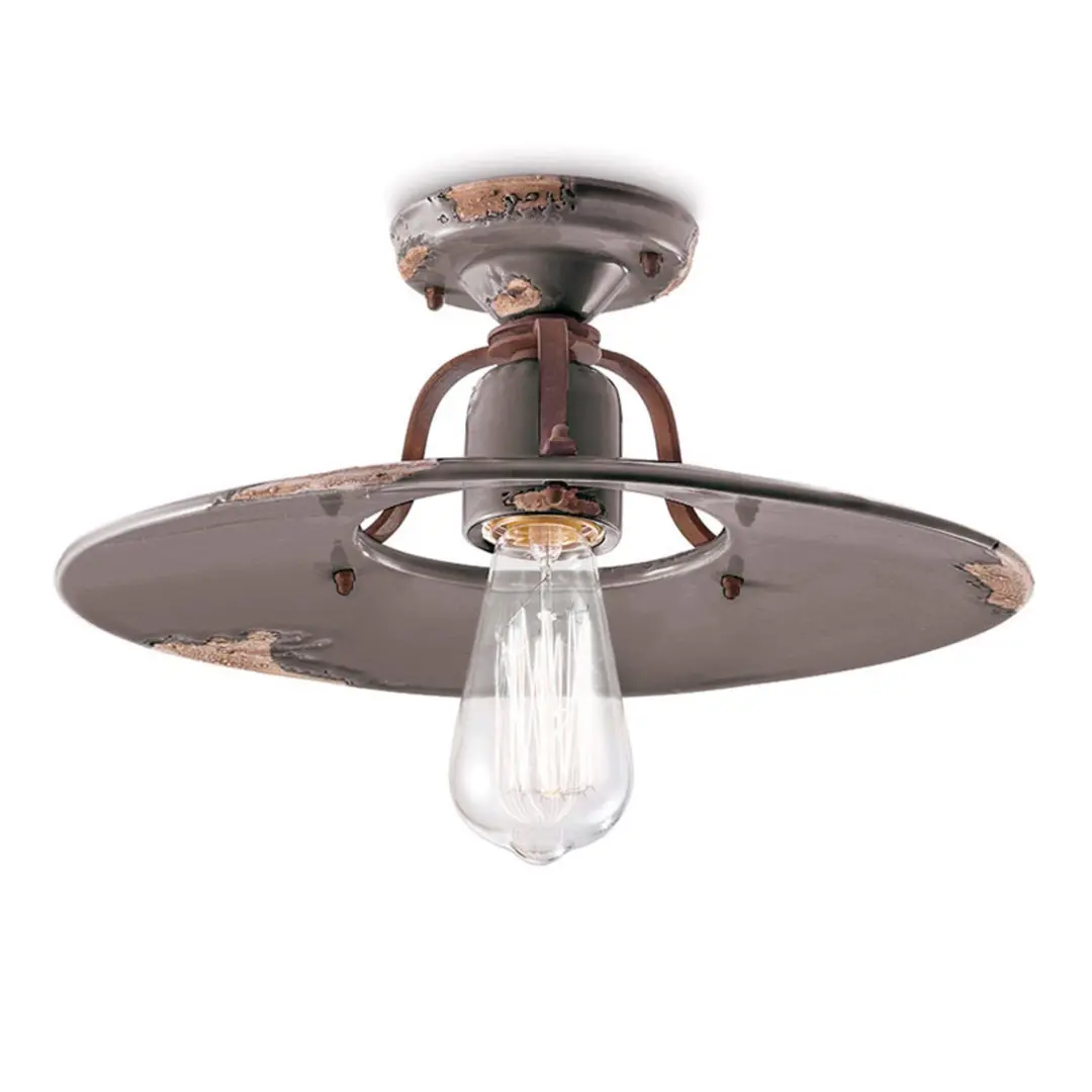 Ferroluce Vintage-Deckenleuchte C1445 in Taube 40 cm