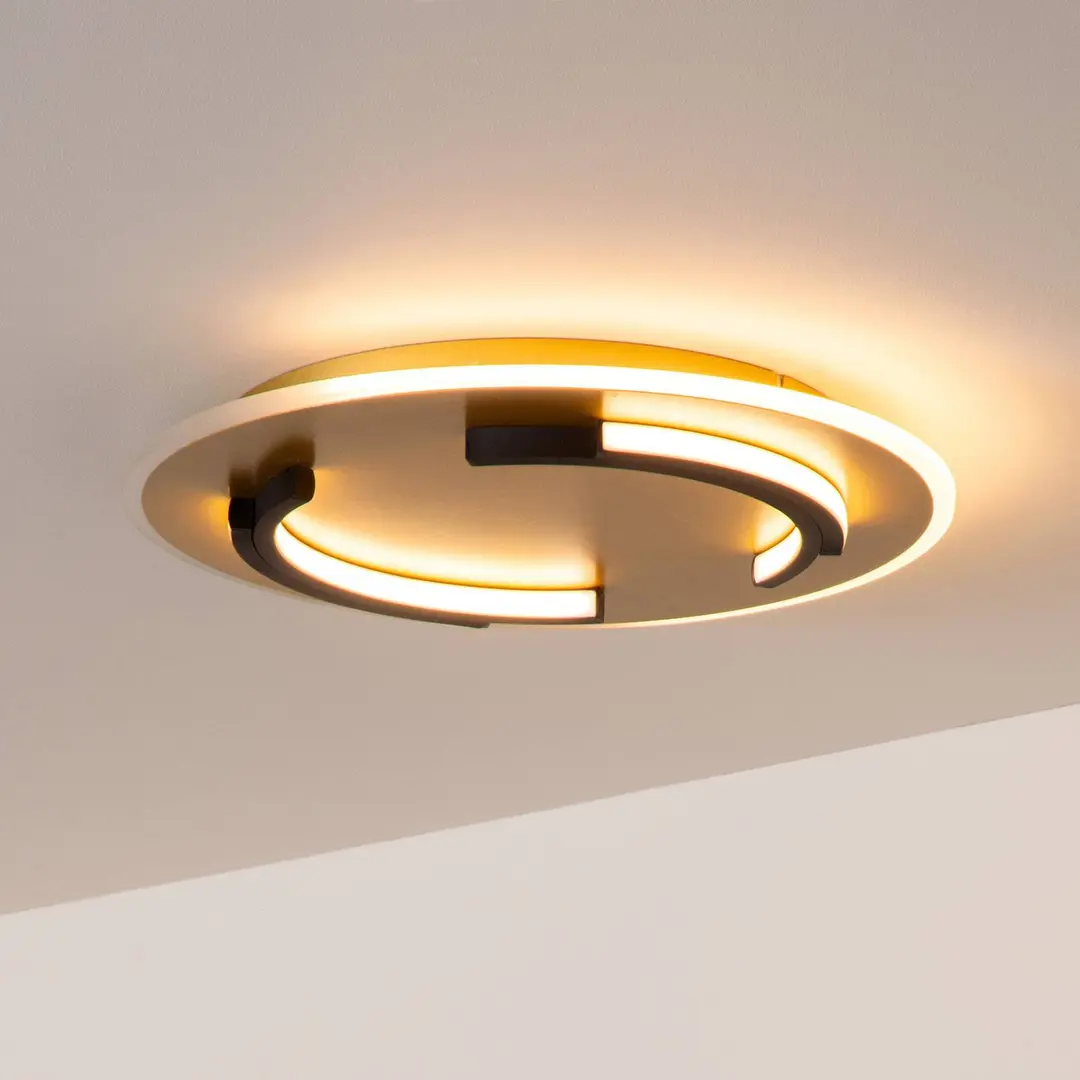 Lucide LED-Deckenleuchte Andreas, rund, Ø 40 cm, gold matt