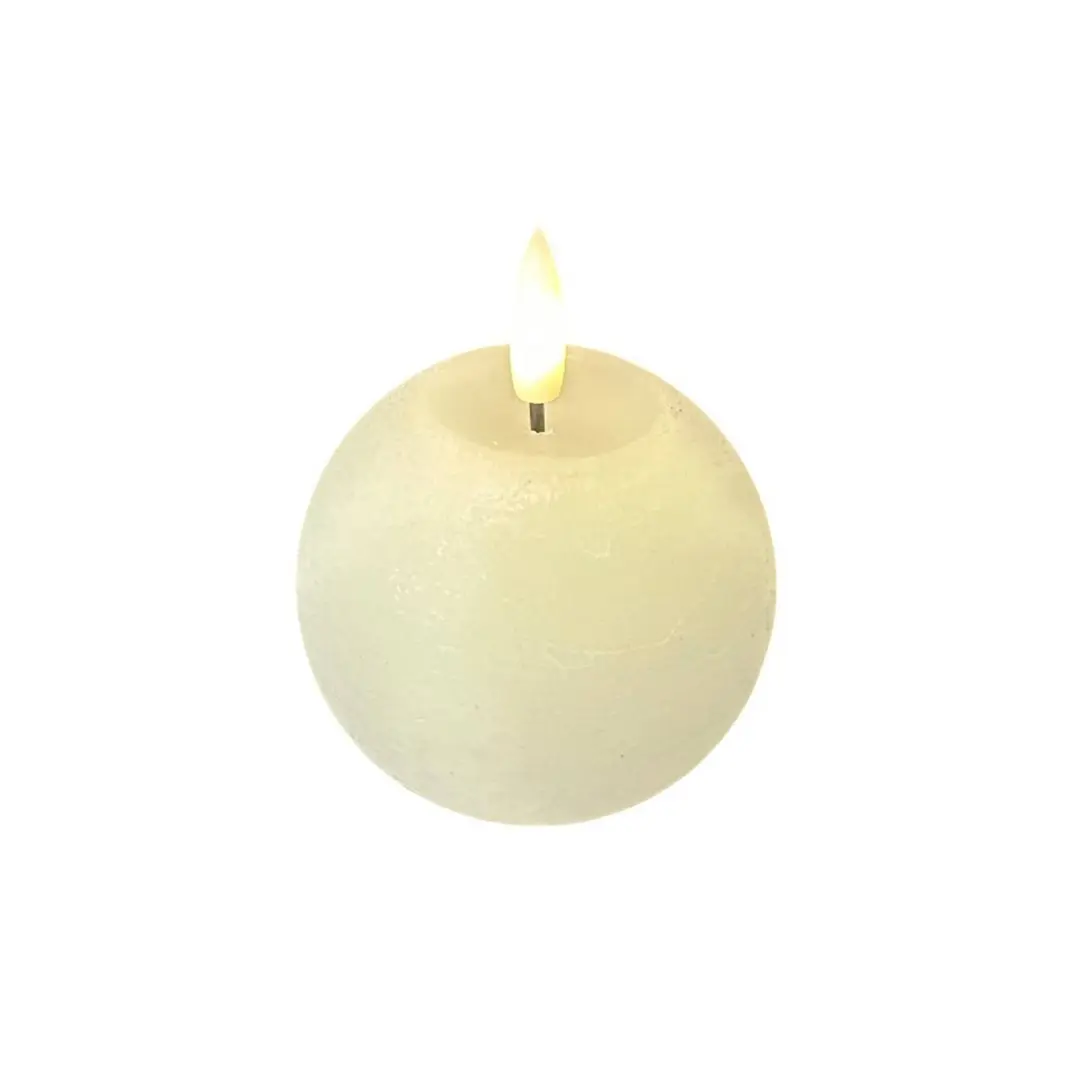 STERNTALER LED-Wachskerze, weiß, Höhe 9 cm, Kugel, Batterie