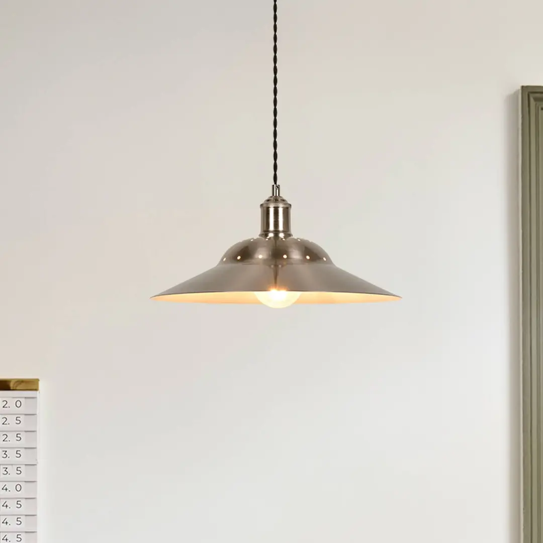 COREP Hängeleuchte Louise, aluminiumfarben, Ø 38 cm, Metall