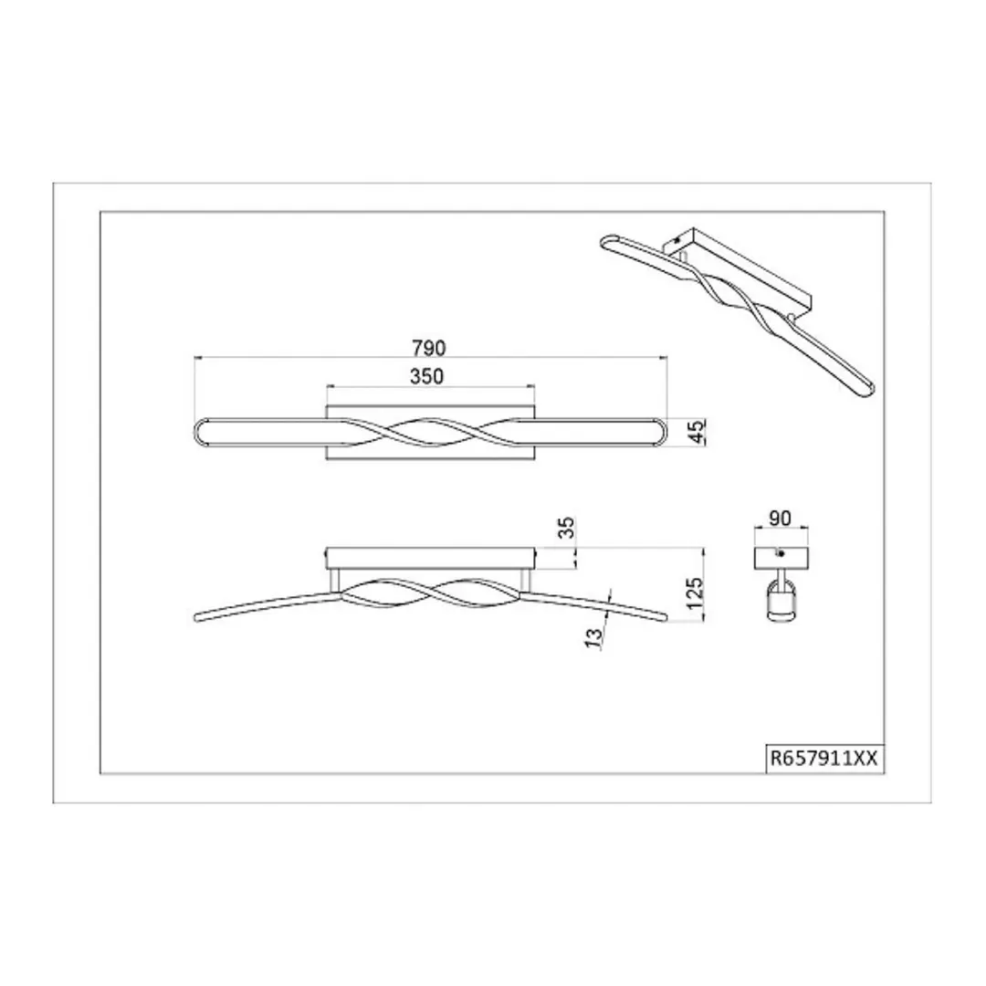 Reality Leuchten LED-Deckenleuchte Ginko, weiß matt, Metall, Länge 79 cm