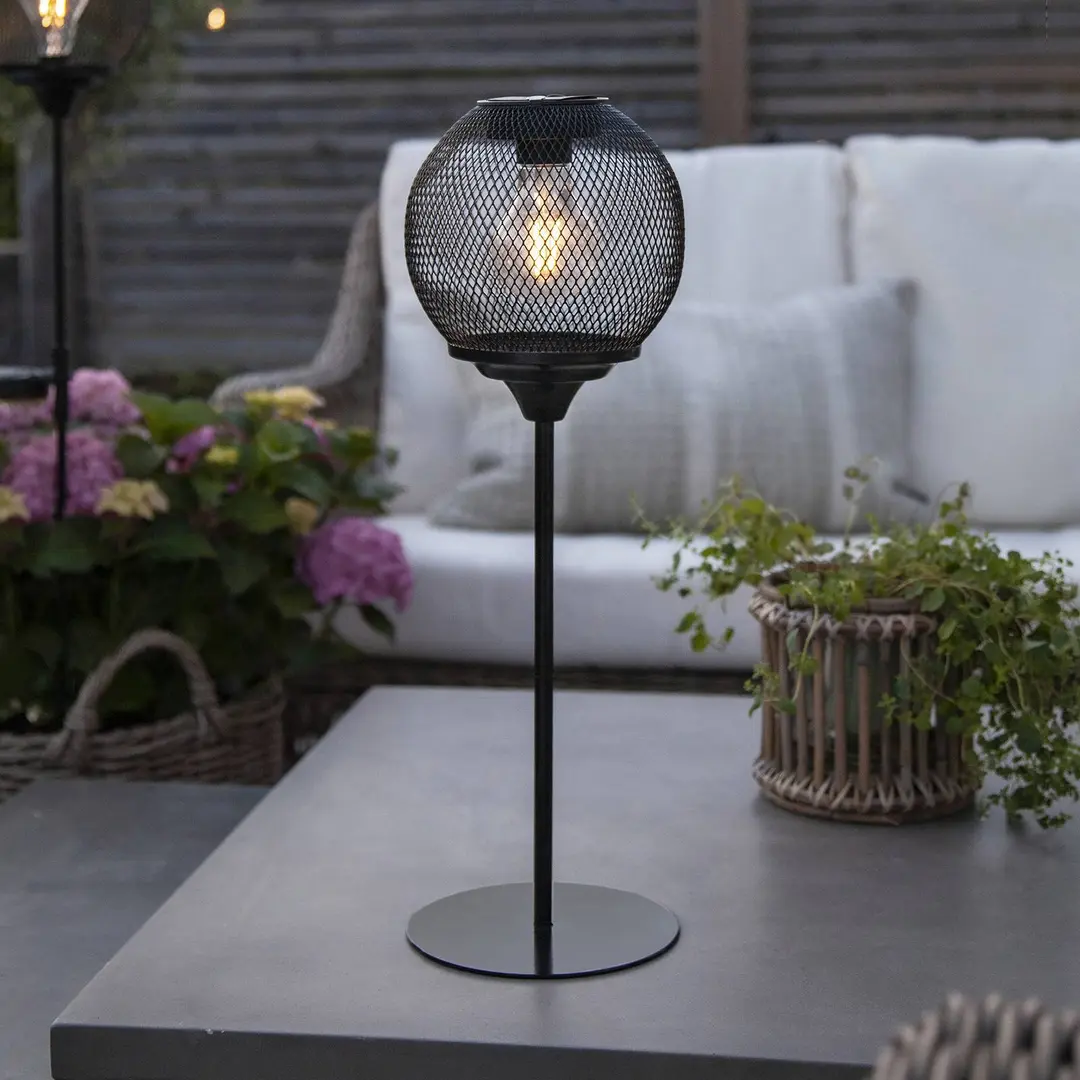 STAR TRADING LED-Solartischlampe Sunlight mit Netzgeflecht