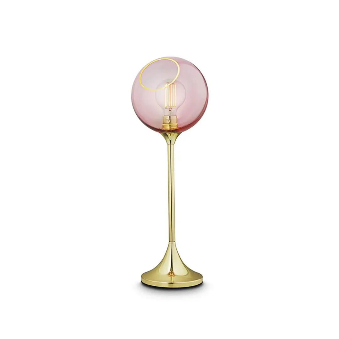 DESIGN BY US Tischleuchte Ballroom, rosa, Glas, mundgeblasen, dimmbar