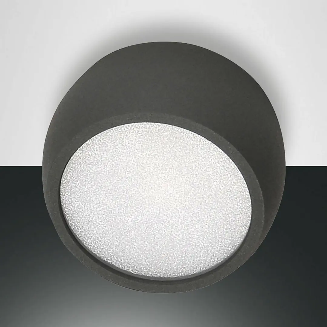 Fabas Luce LED-Downlight Vasto, anthrazit, Ø 8 cm, 120°, Aluminium