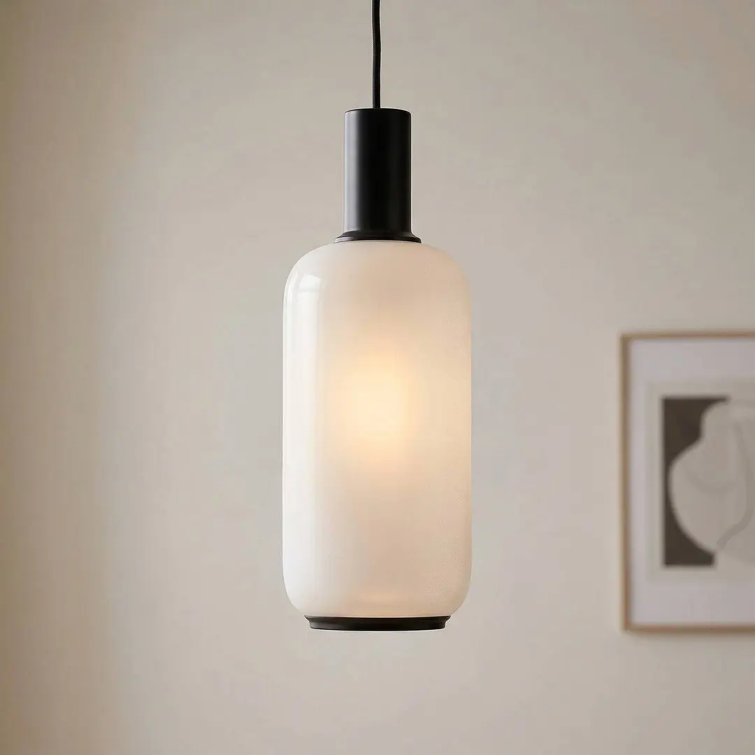 Argon Hängeleuchte Milano, weiß, 14 cm, 1-flammig, Zylinder