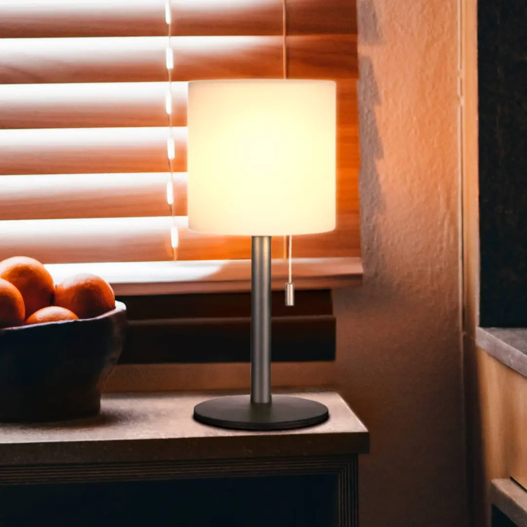 FH Lighting LED-Akku-Tischleuchte Lesina mit Zugschalter