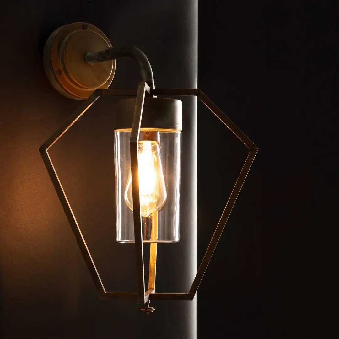 Moretti Luce Außenwandleuchte Gemstone 3451 messing antik/klar