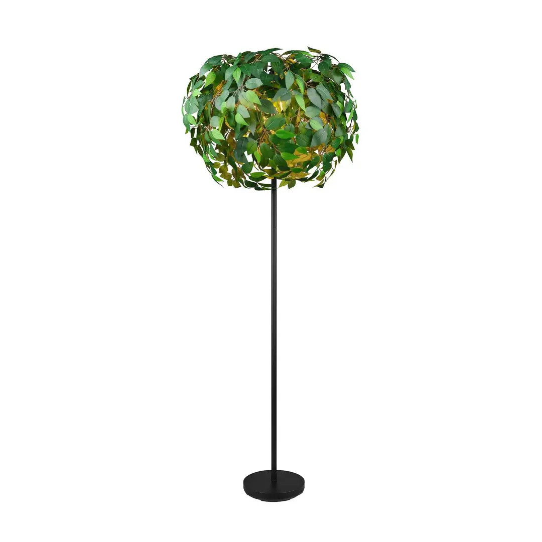 Reality Leuchten Stehleuchte Leavy, schwarz/grün, Höhe 180 cm, 3-flammig