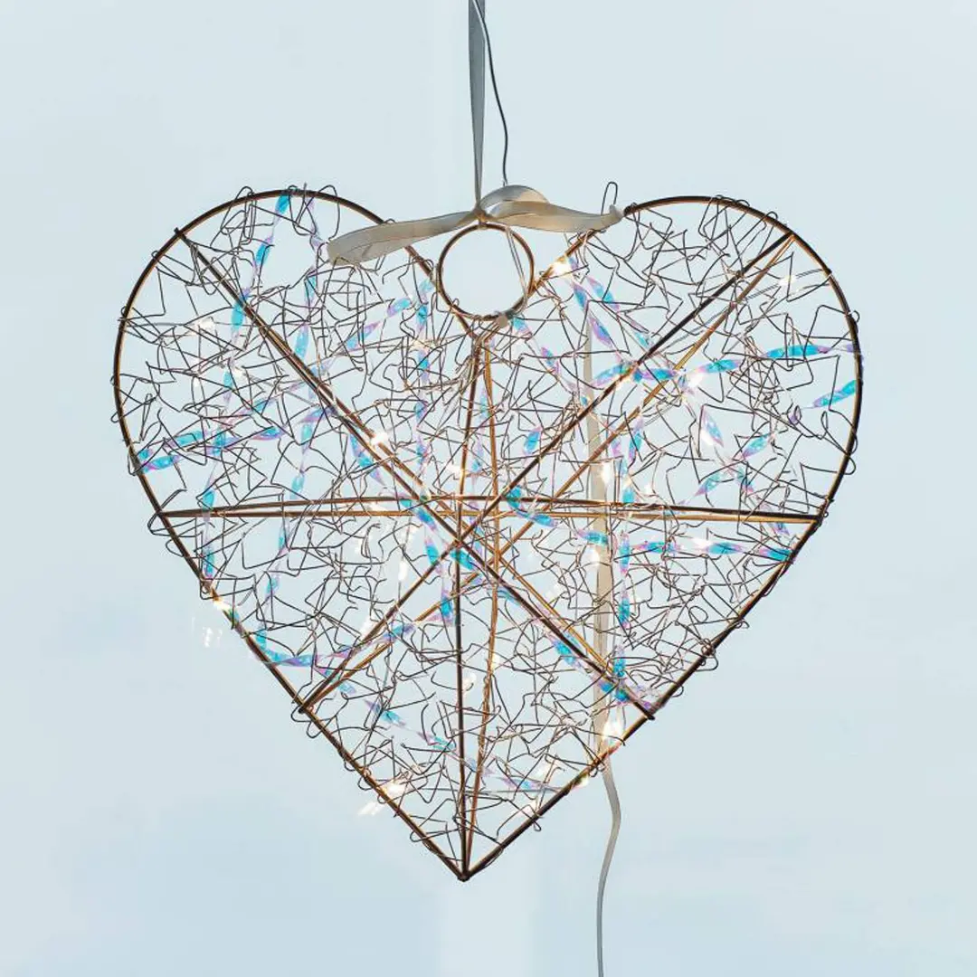 Sirius LED-Innendekoration Lily Heart, gold, 30 x 30 cm, Batterie