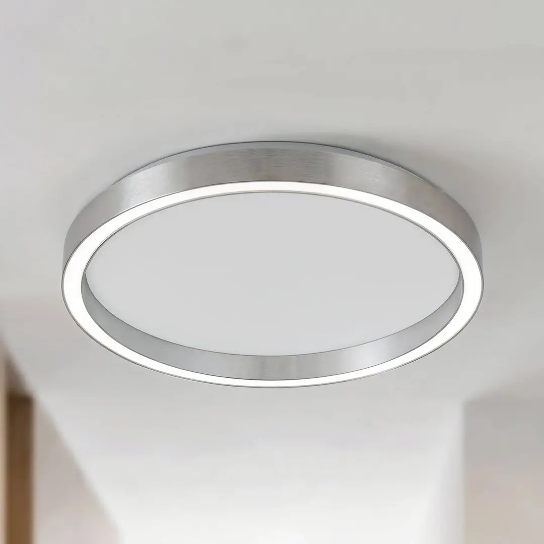 Lucande LED-Deckenleuchte Rotundo, Ø 40 cm, alu, dimmbar