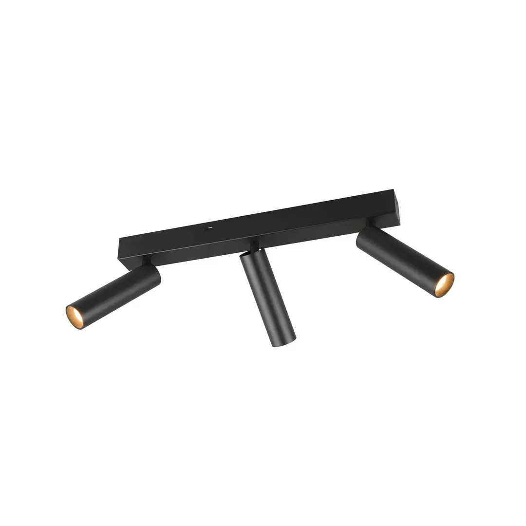 Trio Lighting LED-Deckenspot Ambala, 3-fl., schwarz, Metall, CCT, dimmbar