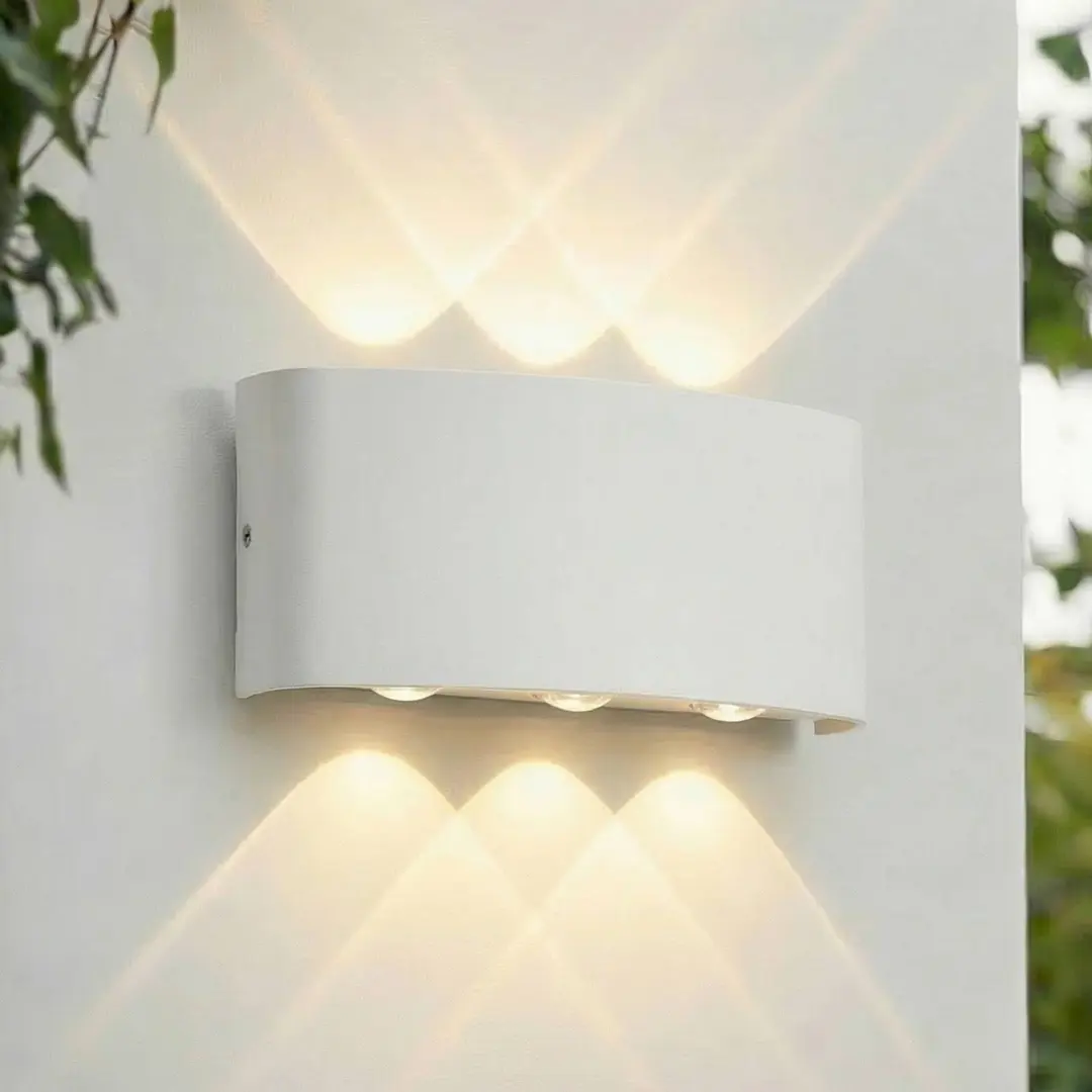 Lindby LED-Außenwandleuchte Ithan, 3-flg., weiß, 17cm