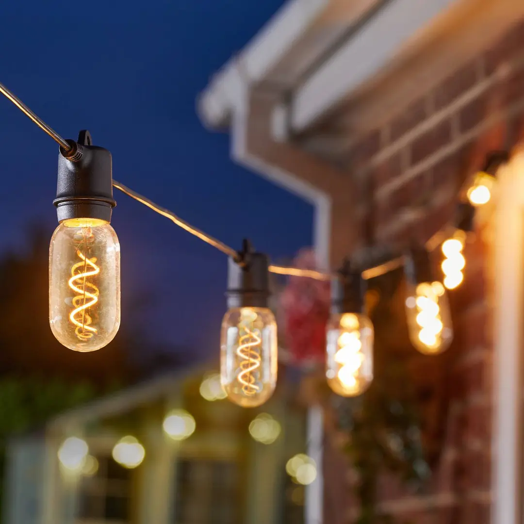 SMART GARDEN LED-Solar-Lichterkette Vintage 365, 8-flammig, Glas, IP44