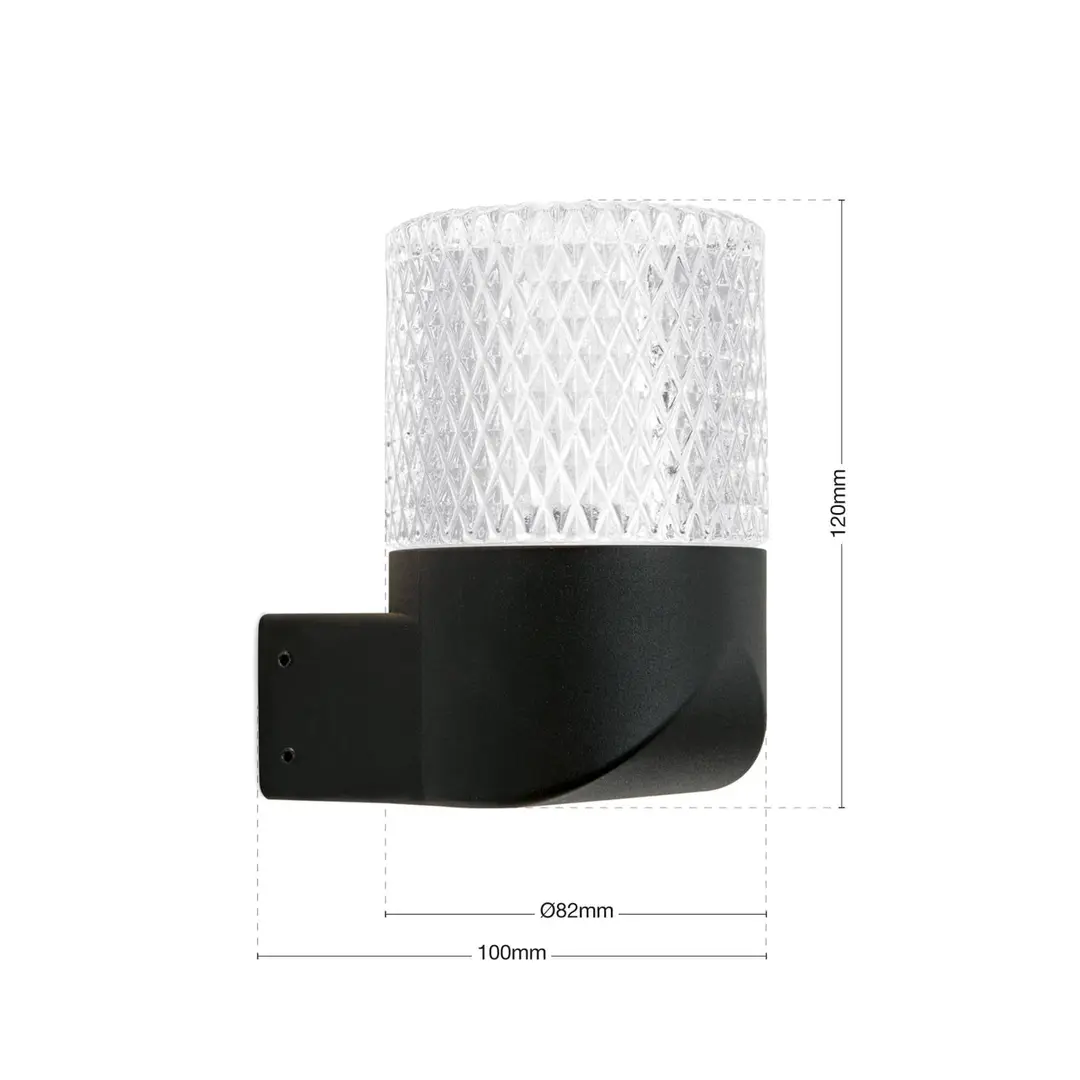 Orion LED-Außenwandlampe Monido, schwarz, Höhe 12 cm, Aluminium