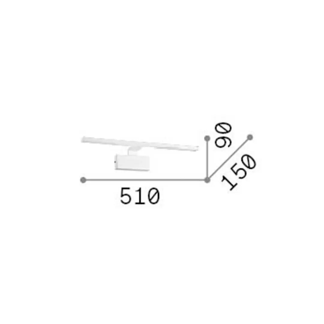 Ideal Lux LED-Wandlampe Alma chrom Metall Breite 51 cm