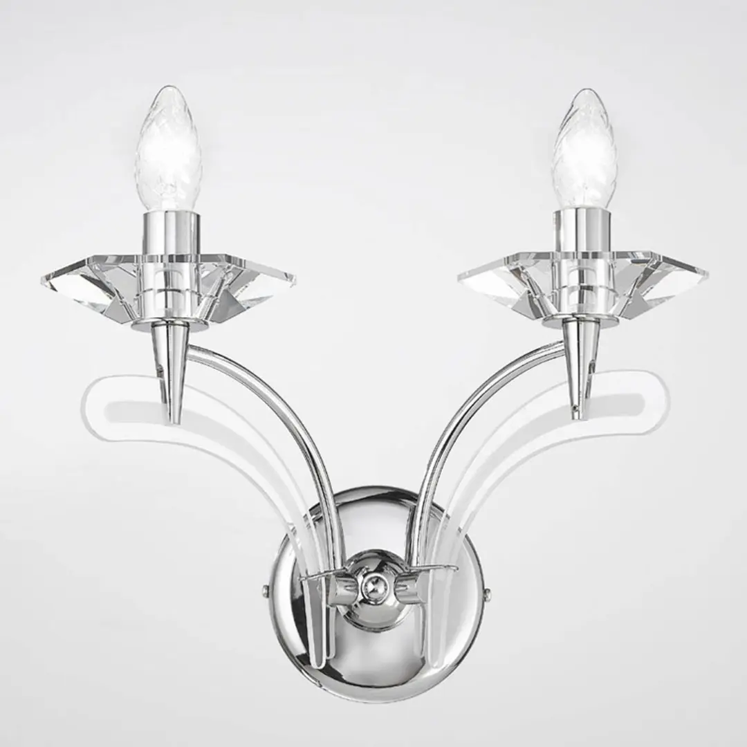 Metallux Wandleuchte Icaro zweiflammig chrom