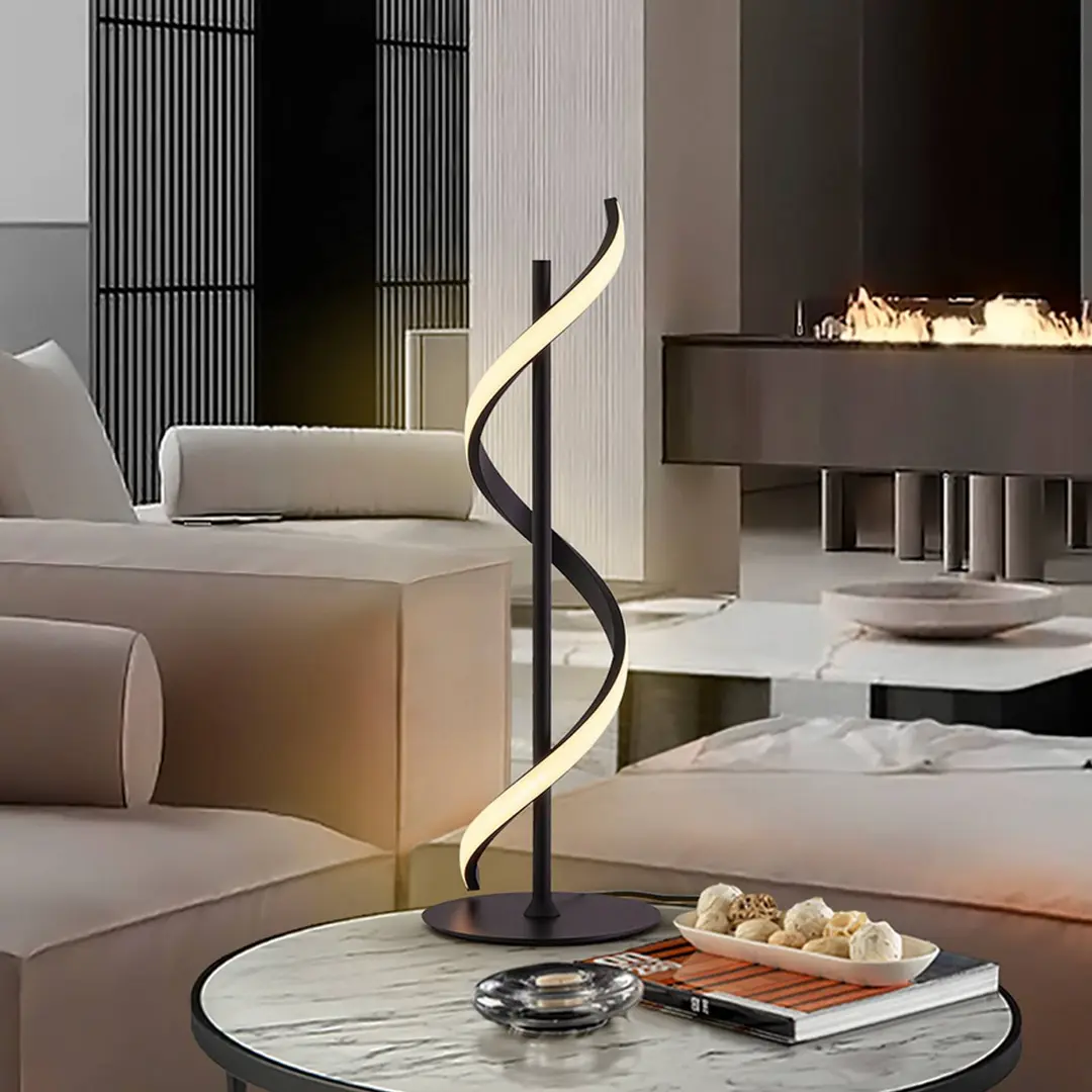 Schuller Valencia LED-Tischlampe Boa, schwarz matt, Höhe 60 cm, Metall