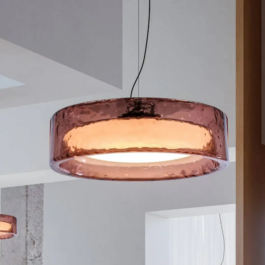 MARSET LED-Hängelampe Ringo, Ø 70 cm, rosé, TRIAC Kunststoff