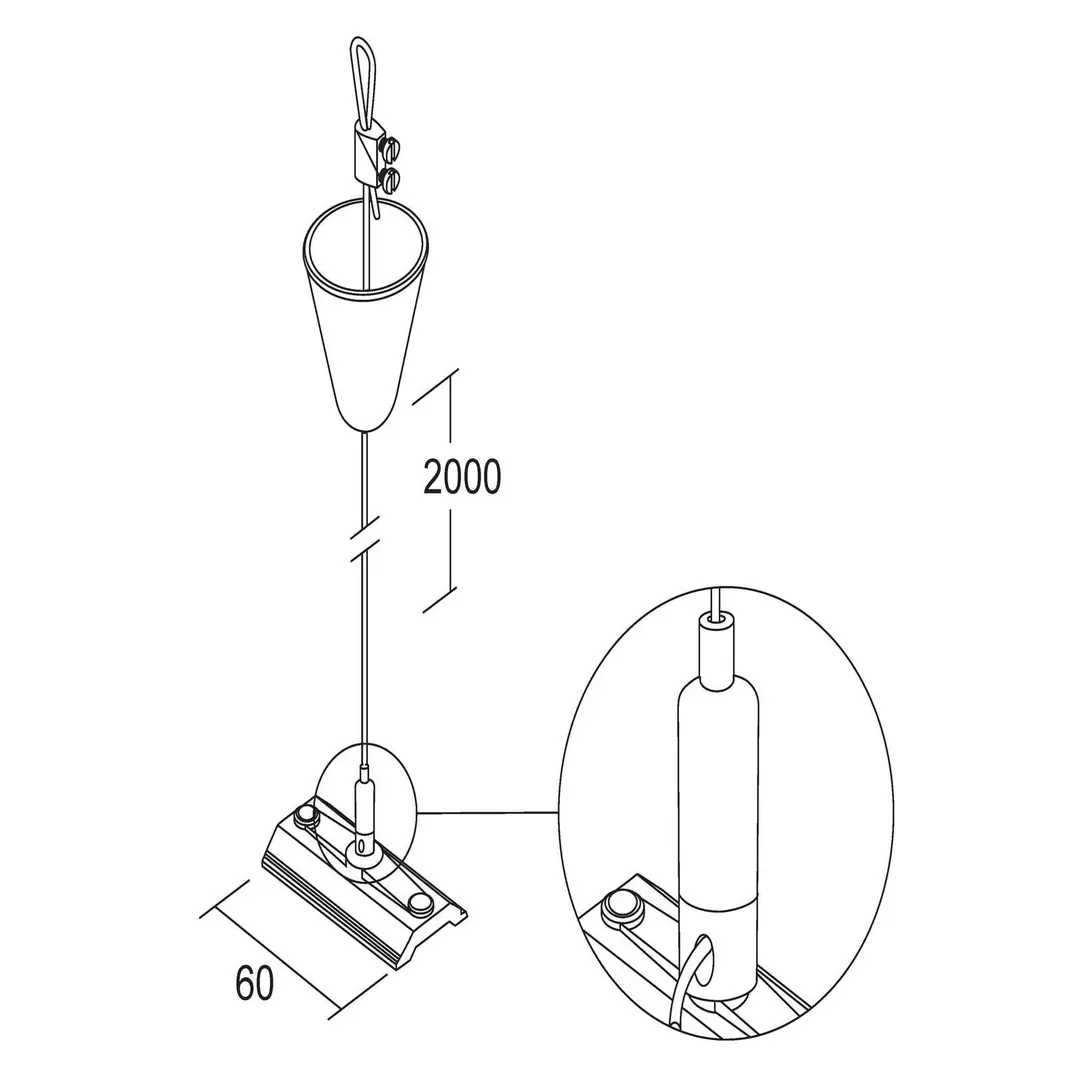 Ivela LKM Seilabhängung 200 cm, weiß, Seilspanner
