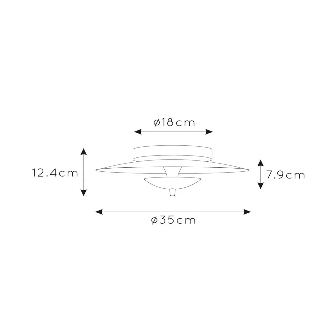 Lucide LED-Deckenleuchte Vulcan, schwarz/gold, Ø 35 cm, dimmbar