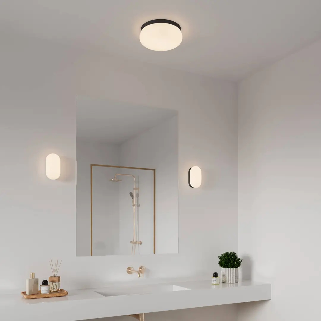 Nordlux Wandleuchte Foam in ovaler Form mit IP44, schwarz