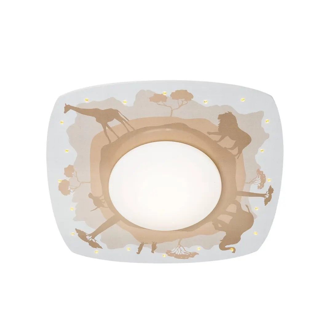 Elobra LED-Deckenleuchte Scandi Savanne, orange, 58 cm, Holz
