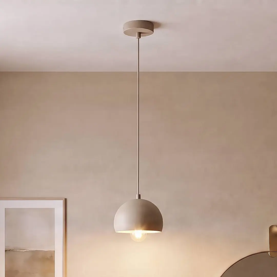 Luminex Hängeleuchte Sool, beige, Ø 15 cm, 1-flammig, Metall, E27