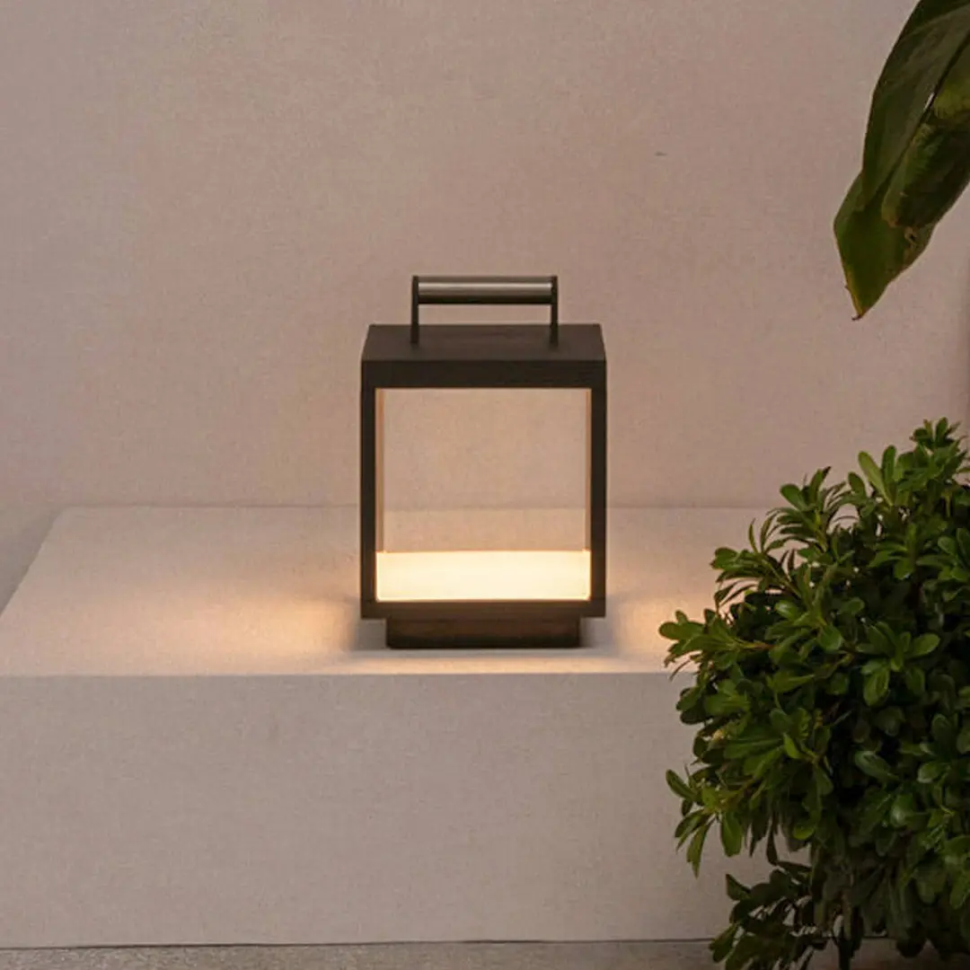 FARO BARCELONA LED-Akku-Tischlampe Kerala, dunkelgrau, Alu, Höhe 26,8 cm