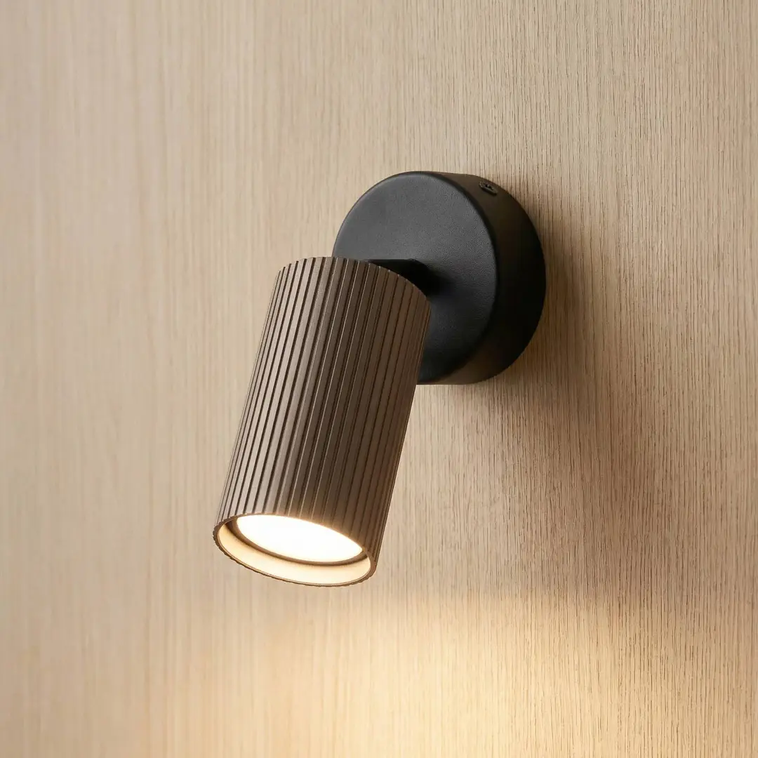 TK Lighting Deckenspot Tune, 1-flammig, braun, Metall, Ø 15 cm, GU10
