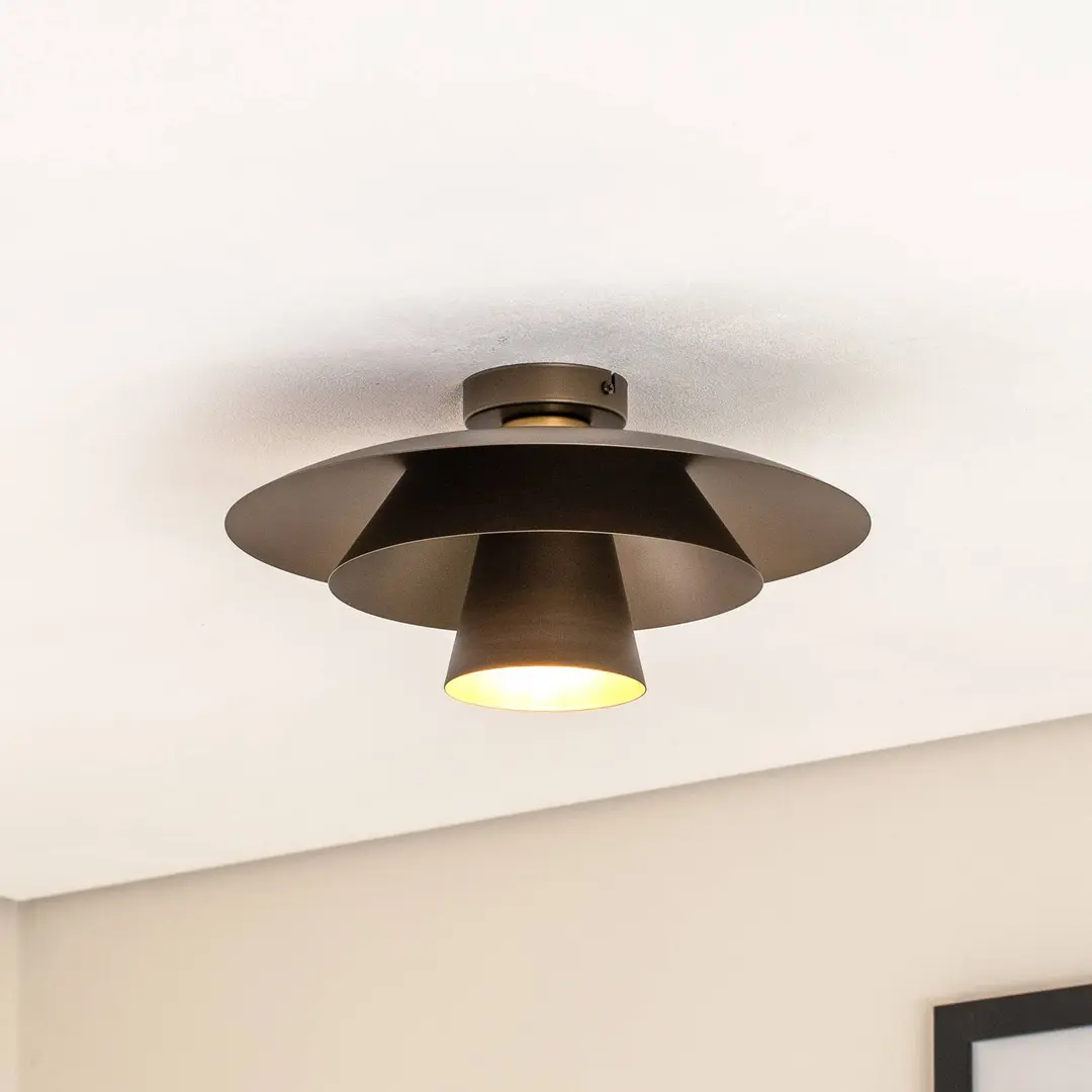 Luminex Deckenleuchte Plato, titan, Metall, Ø 38 cm, E27