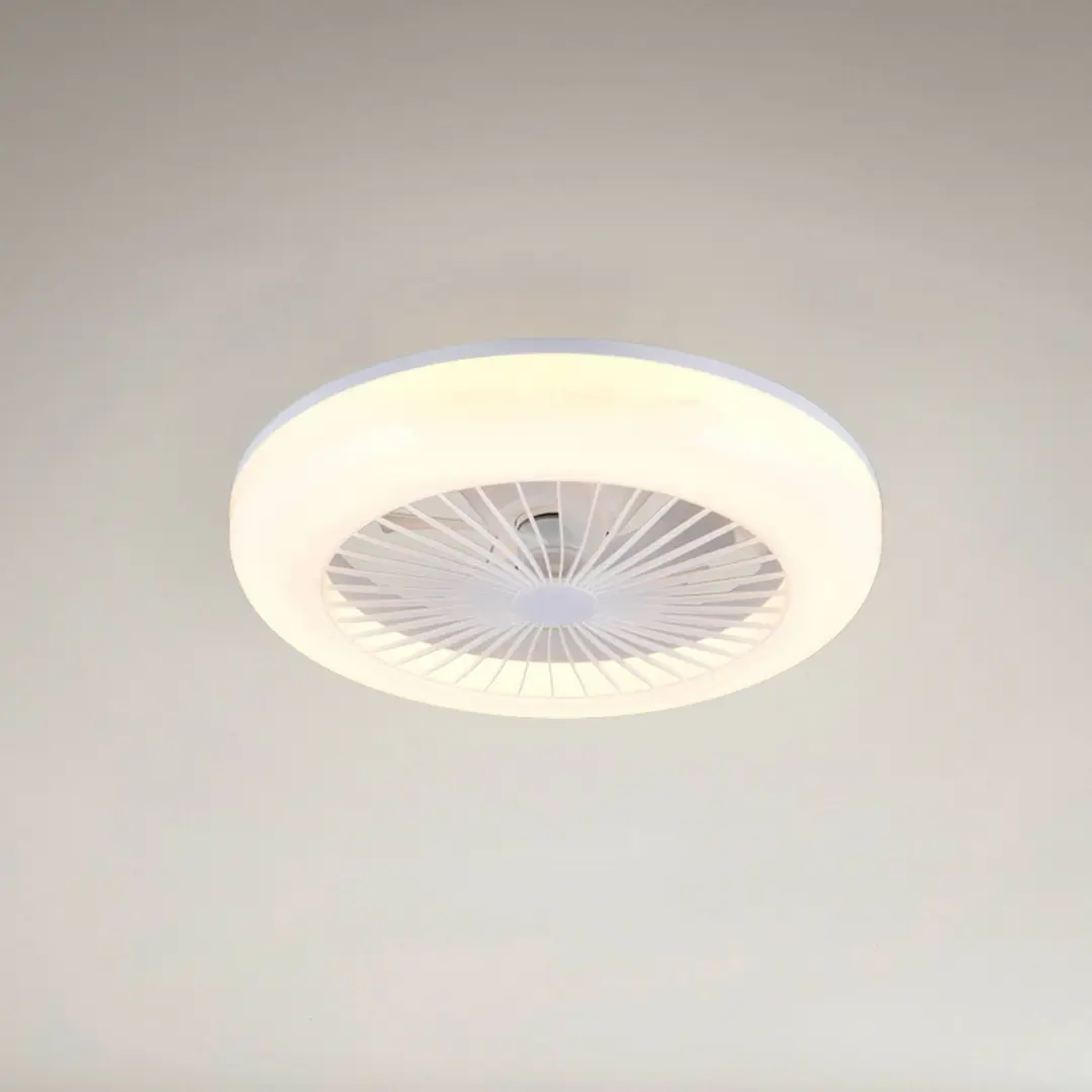 Reality Leuchten LED-Ventilator Mora, DC, leise, Ø 45 cm, CCT, Fernbedienung