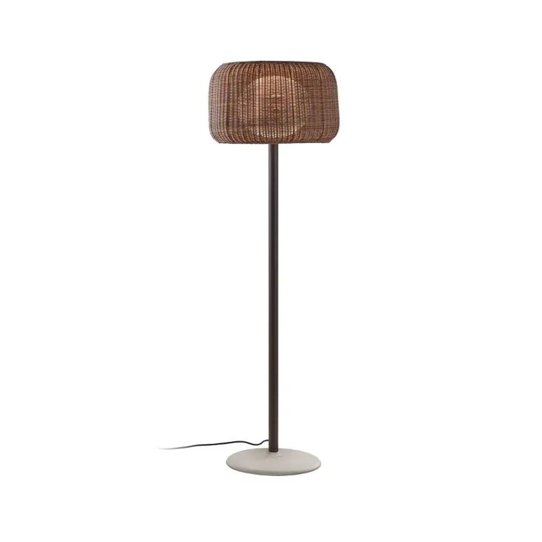 Bover Terrassenlampe Fora P, grafitbraun/braun, Höhe 165 cm,