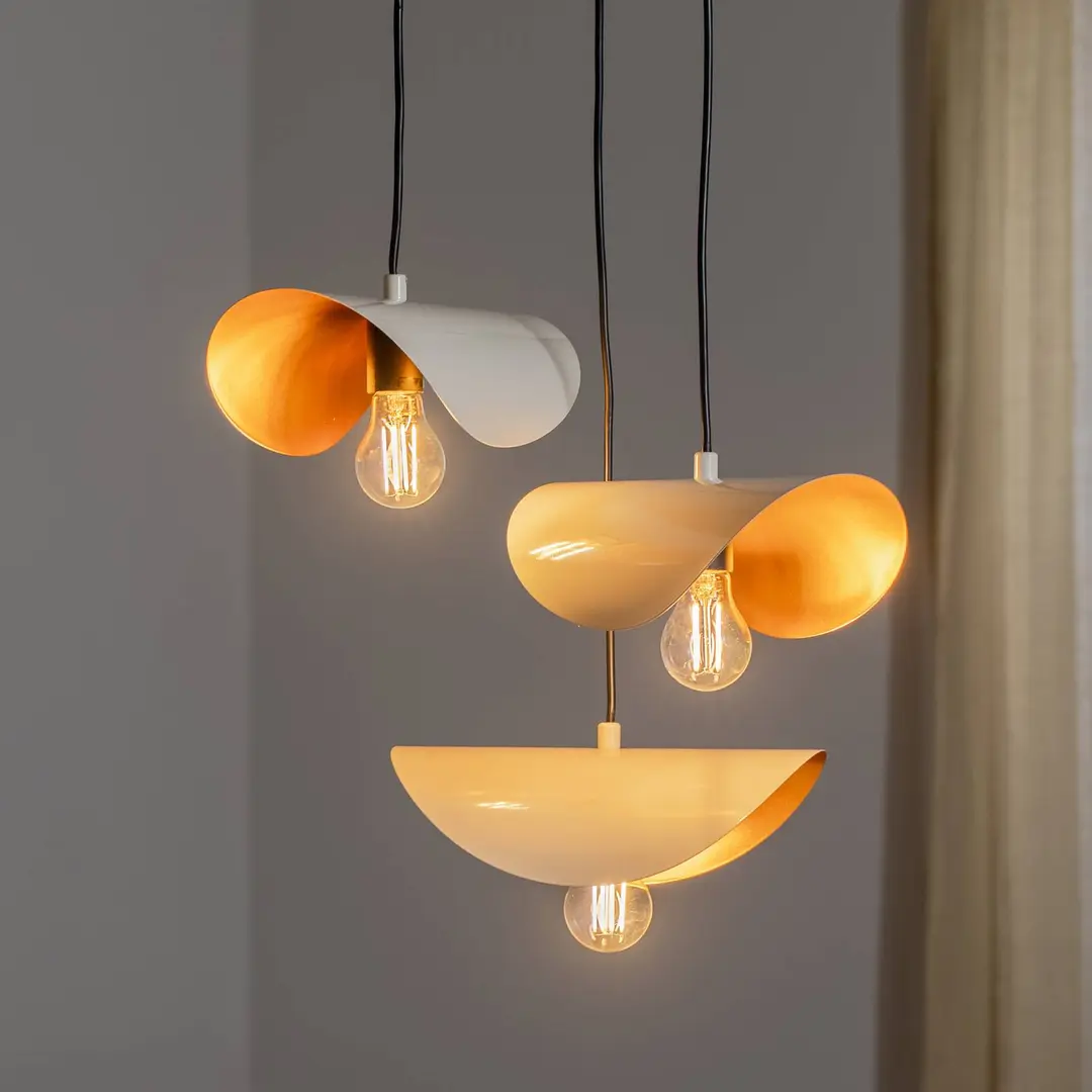 Opviq Hängelampe Sivani MR-964 3-flg. Rondell weiß/gold