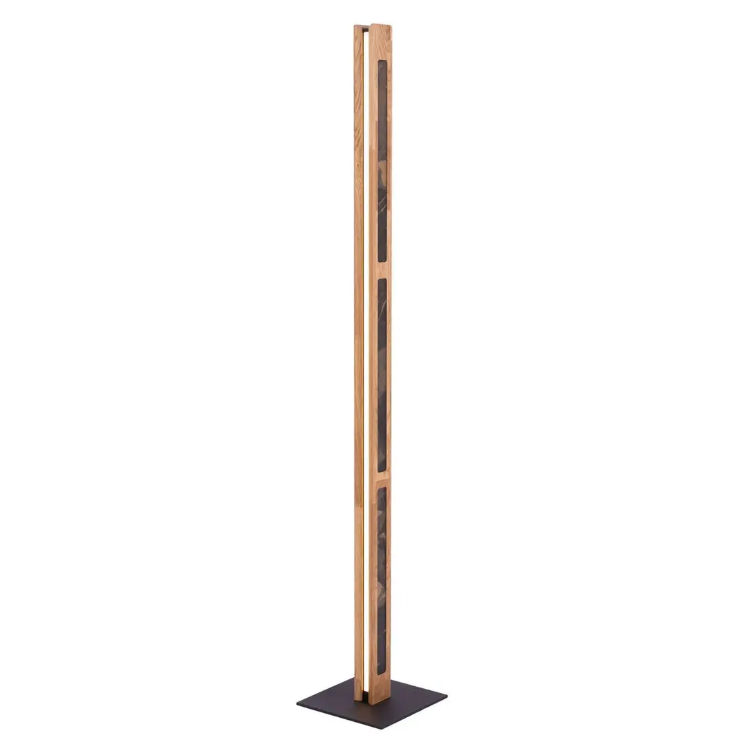 Elobra LED-Stehleuchte Chile 4-seitig, eiche/buntschiefer, 150 cm