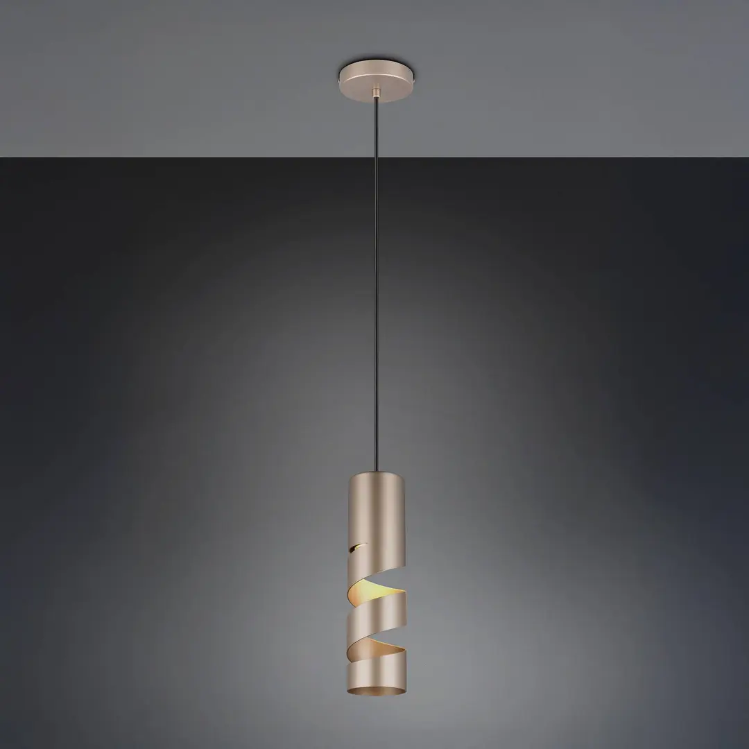Trio Lighting Hängeleuchte Stream, braun, Ø 8 cm, Metall, GU10